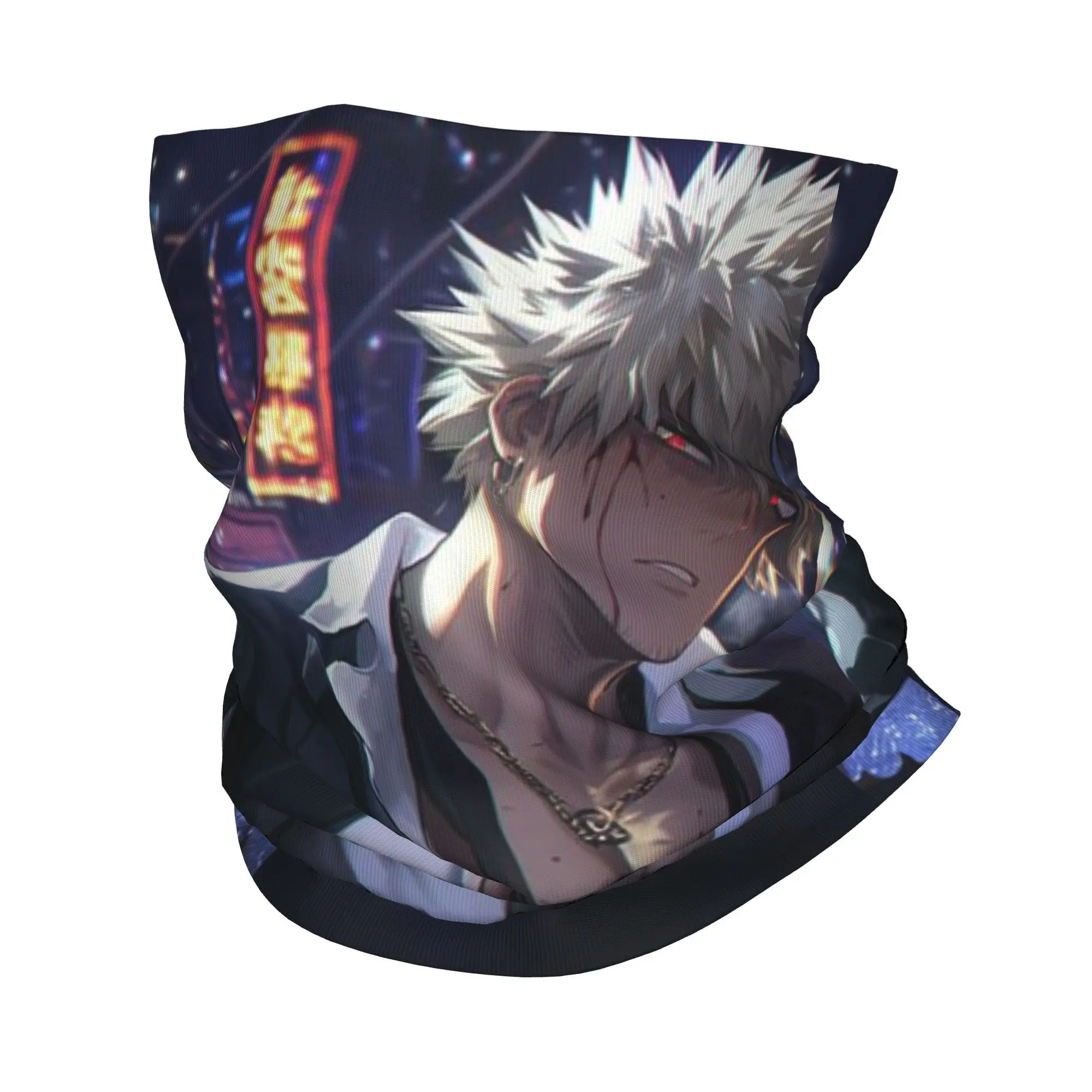 Bakugou Katsuki باندانا غطاء الرقبة قناع مطبوع وشاح قناع الوجه متعدد الوظائف الجري للجنسين الكبار يندبروف