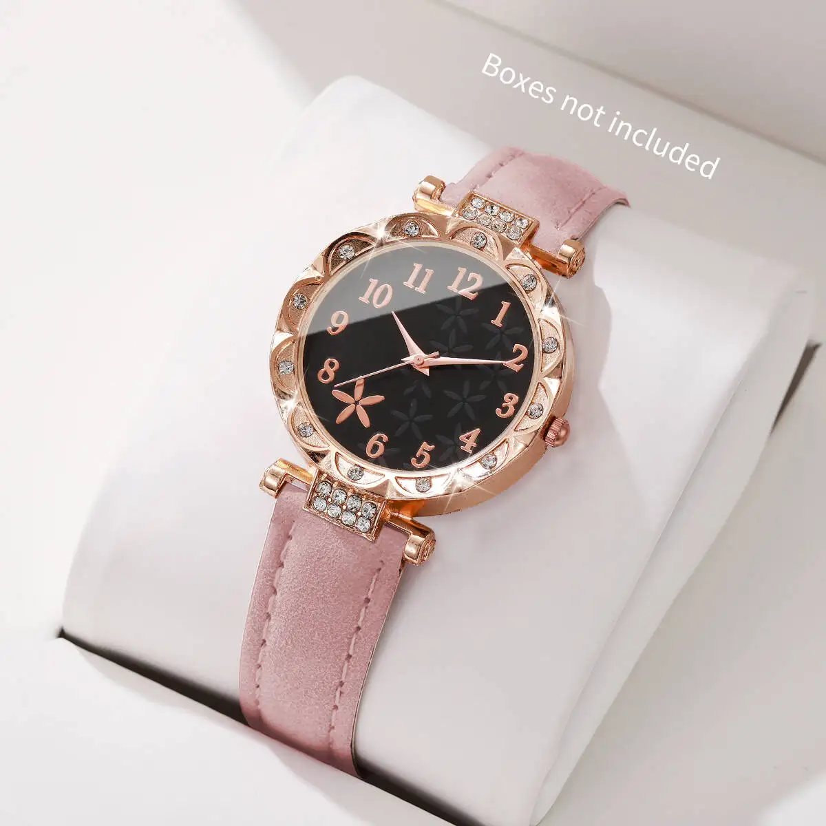 Fashion Women Flower Dial Quartz Watch Leather Strap Quartz Wristwatches For Ladies Clock Reloj Mujer（Without Box）