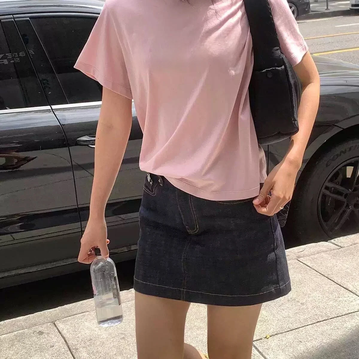 T-shirt bianca casual rotonda Ne ort Sve T-shirt da donna semplice abbinata a tutte le lettere T-shirt ampia in cotone estivo creativo