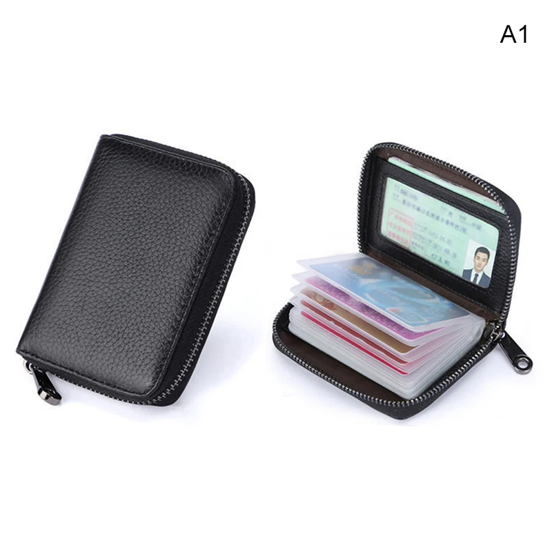 20 Detents Cards Holders PU Business Bank Credit Bus ID Card Holder Cover Coin Pouch Anti Demagnetization Wallets Bag Organizer