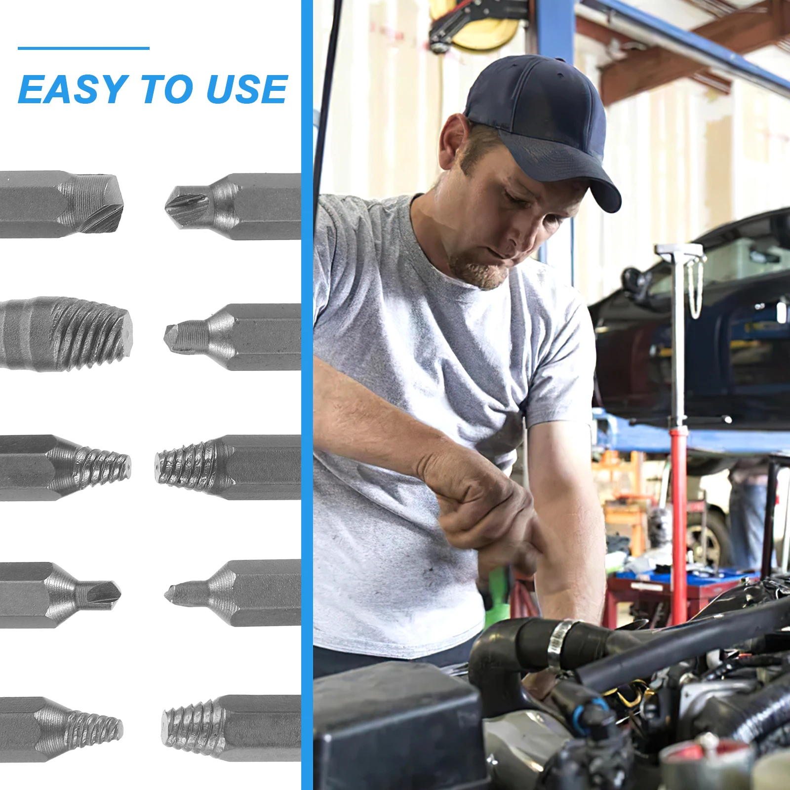 

1 комплект, набор экстракторов для винтов, 6,3 мм, высокоскоростная сталь, инструмент для удаления сломанных болтов, инструмент для обслуживания ремонтов