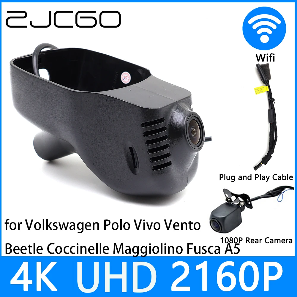 

ZJCGO Dash Cam 4K UHD 2160P Car Video Recorder DVR Night Vision for Volkswagen Polo Vivo Vento Beetle Coccinelle Maggiolino A5