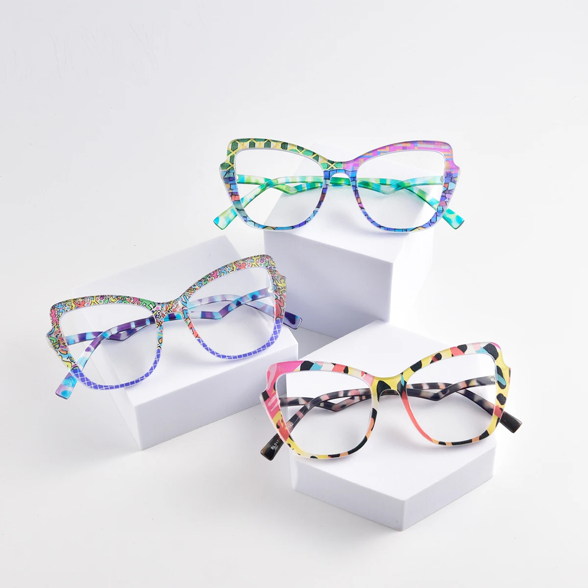 Rhaegal Colorful Butterfly Glasses Frame Blue Light Transparent Glasses for Women Stylish Unique Decorative Eyewear Wholesale