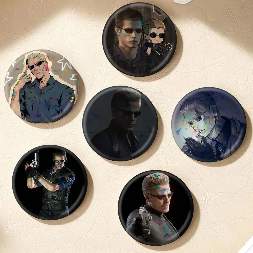 Resident Evil  Albert Wesker   75mm 44mm 25mm Accessories Toys Badge Brooch Backpack Hat Pins