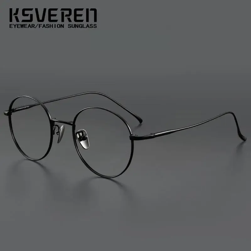 Удобные очки для чтения в стиле ретро, модные круглые очки из чистого титана, роскошная оправа для очков по рецепту для мужчин и женщин