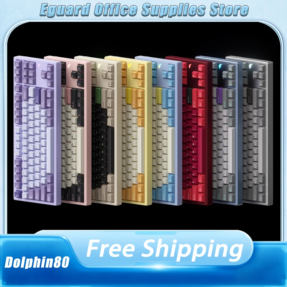 

Dolphin80 Mechanical Keyboard Kit Wireless Bluetooth Gasket Aluminum Keyboard Kit Customize Dolphin80 Hotswap Gamer Keyboard Kit