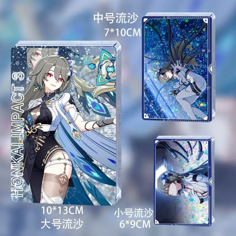 

Anime Honkai Impact 3 Vita Acrylic Drift Sand Mahjong Quicksand Card Brick Quick-sand Ornaments Standing Plate Adorn Xmas Gifts