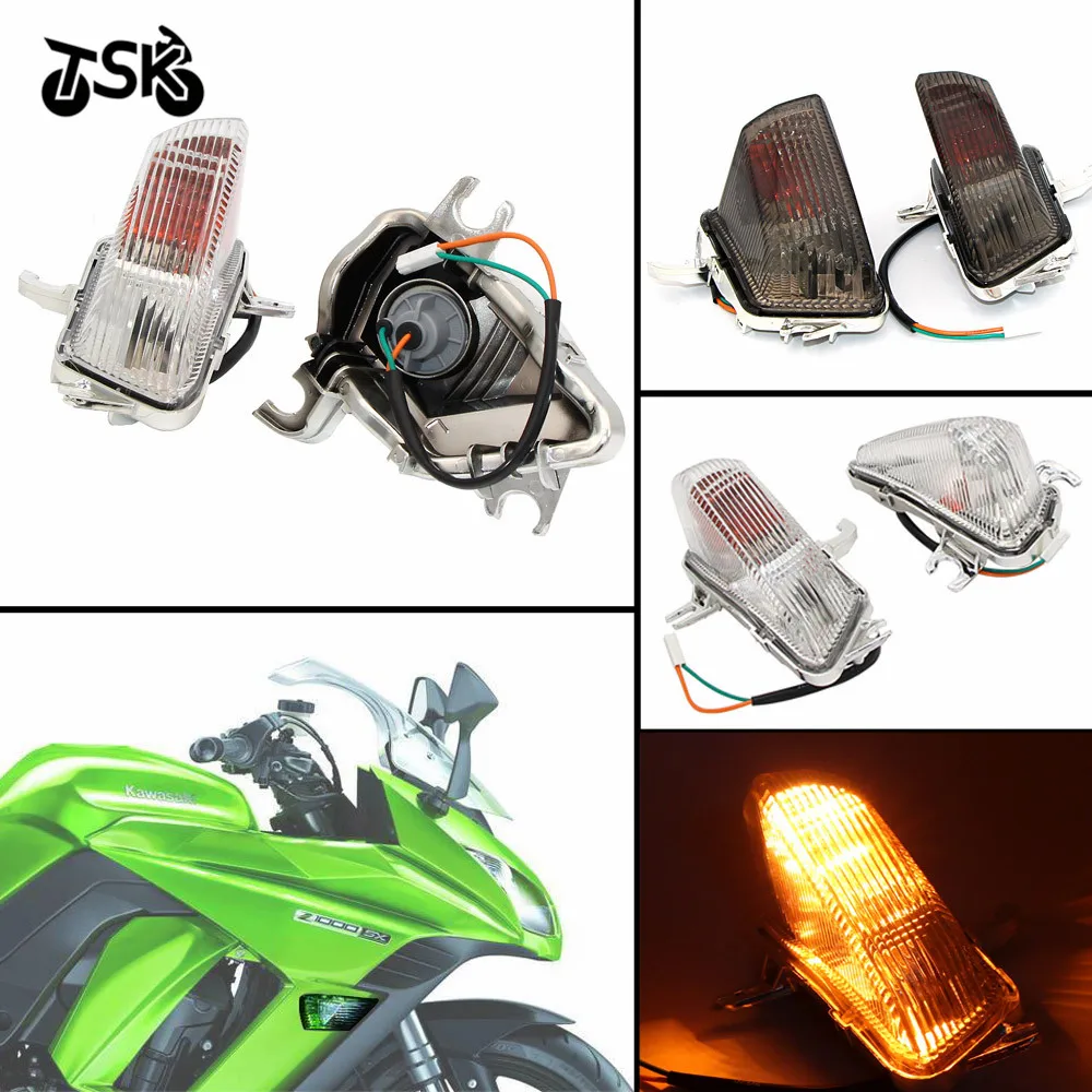 Front Turn Signal Light Bulb 230mm Signaling Indicator Lamp 2 Wires For Kawasaki Ninja Z1000SX Z1000 SX 2011 2012 2013 2014