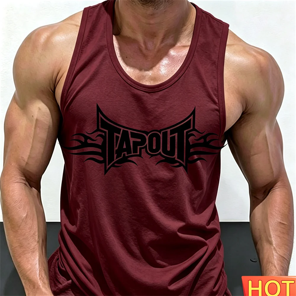 Summer  men's t-shirts tank tops Breathable Sport fitness tank tops men Men's round neck sleeveless T-shirt Wrestling men's vest