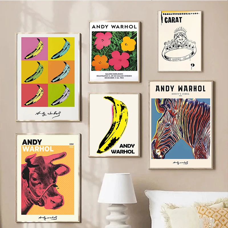 Andy Warhol Cow Zebra Banana Soup Sunset Wall Art Canvas Painting Nordic Posters And Prints Wall Pictures For Living Room Decor