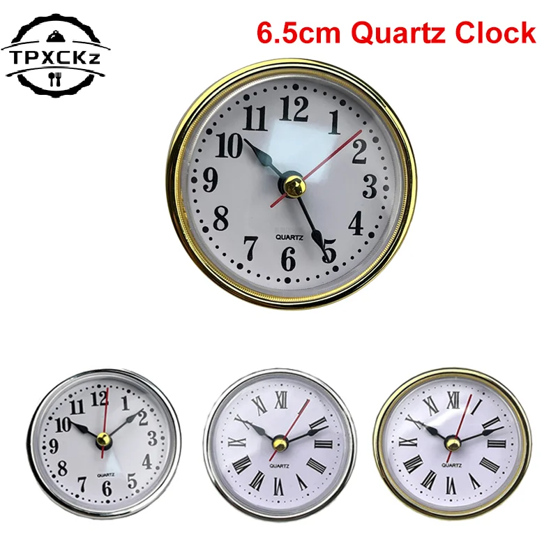 DIY 65MM Quartz Clock Insert Movement Round Clocks Insert Part Arabic Roman Bedside Antique Watch Desk Replacement Decor Parts ﻿