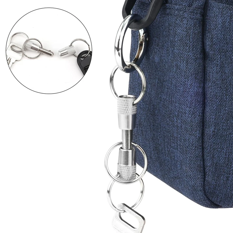 3-Wege-Schnellverschluss-Schlüsselbund abnehmbare Schlüssel ringe auseinander ziehen separate Schnell kupplung praktisches Zubehör 6-tlg