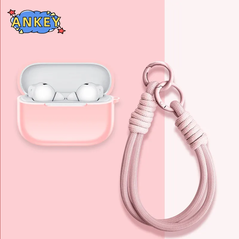 حافظة لهاتف هواوي FreeBuds SE 4 ANC مصنوعة من السيليكون الناعم ومحمولة ومقاومة للصدمات مع حبل حلقة تسلق