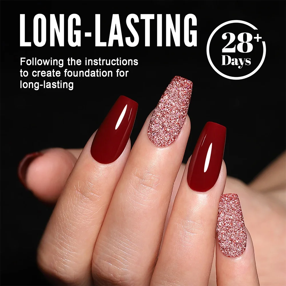 YOKEFELLOW Platinum Glitter Nagellak Sparkly Glanzende UV LED Losweken Rood Zilver Gel Polish Thuis DIY Manicure Nagelsalon Vernis