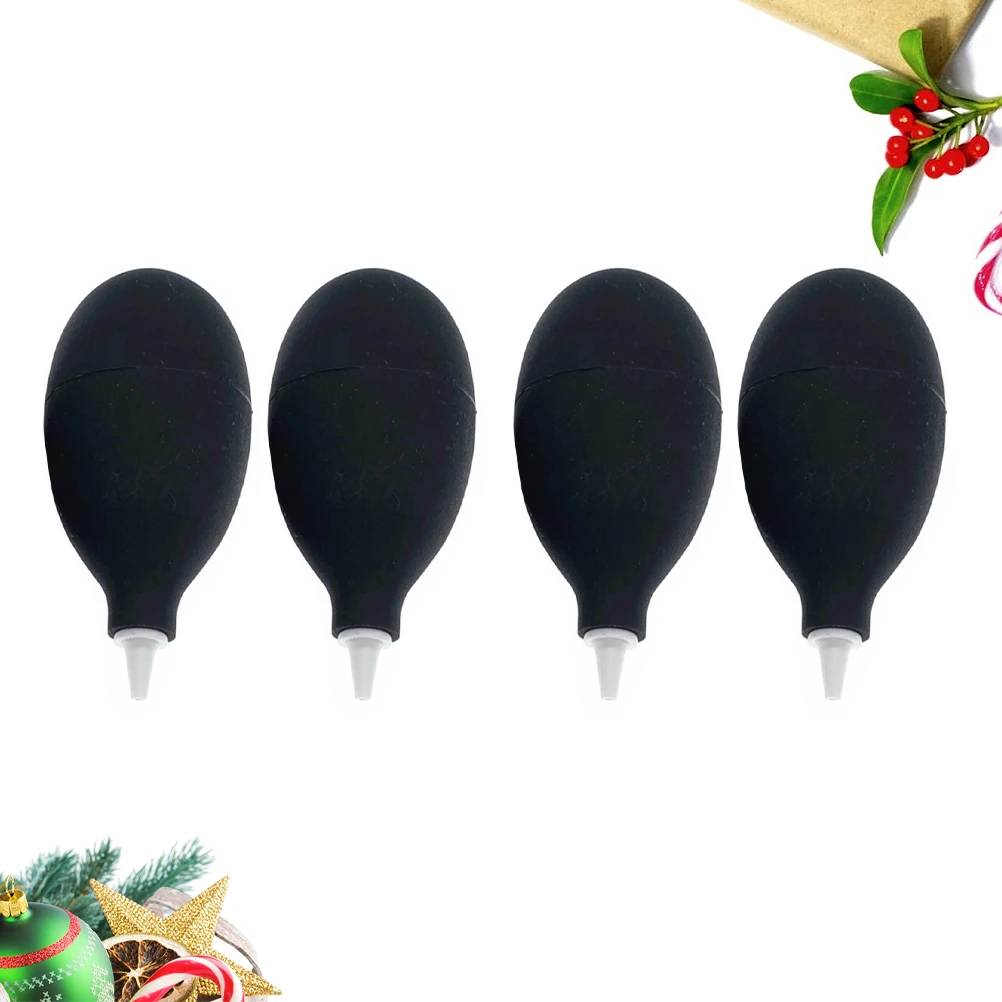 

4Pcs Dust Blower Silicone Squeeze Cleaner Black Camera Cleaning Tool for Lens Succulent Watch Computer Dust Removal