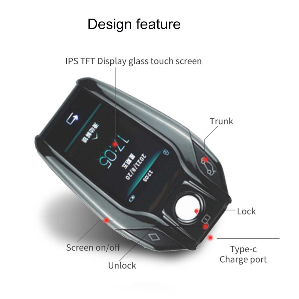 مفتاح سيارة LCD ذكي مع جهاز إنذار سيارة عالمي مضاد للسقوط Obd عن بعد لسيارات BMW Toyota Hyundai Lexus Nissan مفاتيح السيارة العالمية
