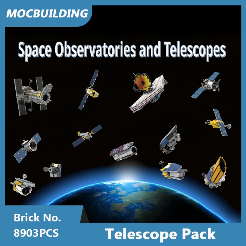 

MOC Building Blocks Space Observatories an Telescope Pack DIY Assembled Bricks Collection Educational Display Toys Gifts 8903PCS