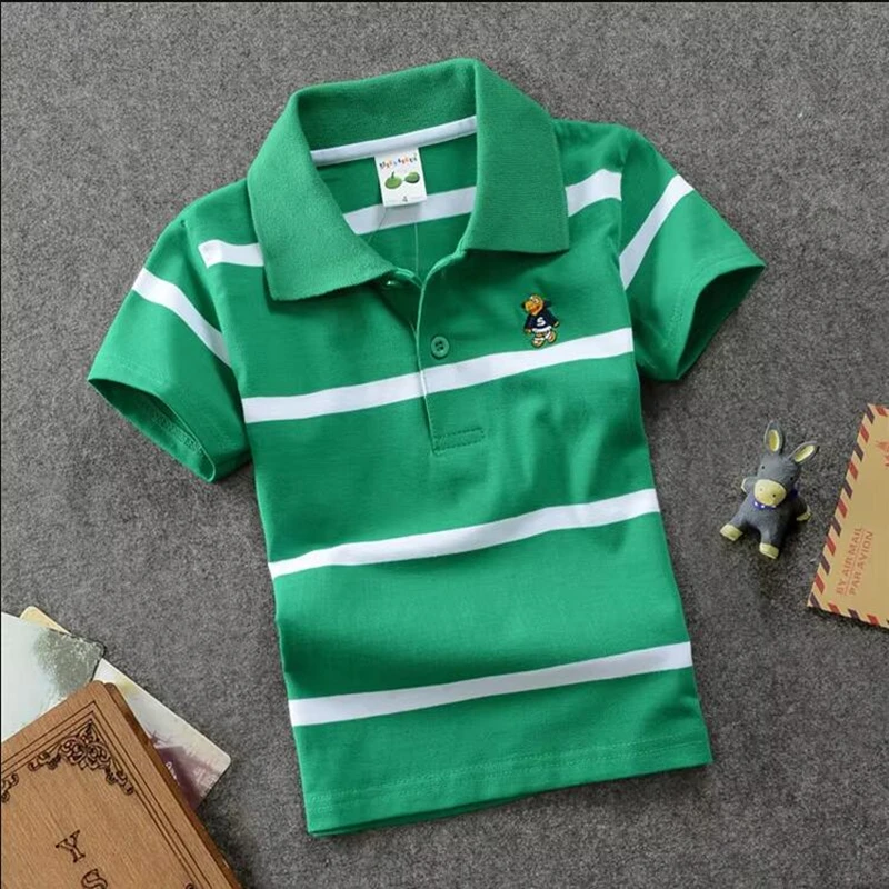 Summer Boys Polo Shirts Short Sleeve T-shirt For Kids Boy Bottom Solid Color Children Sweatshirts Baby Clothing 2-14 Years view 6