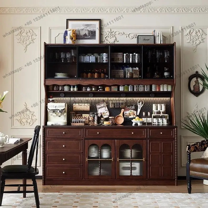 Factory direct sales: solid wood vintage French living room, wall-mounted wine cabinet, American-style storage cabinet