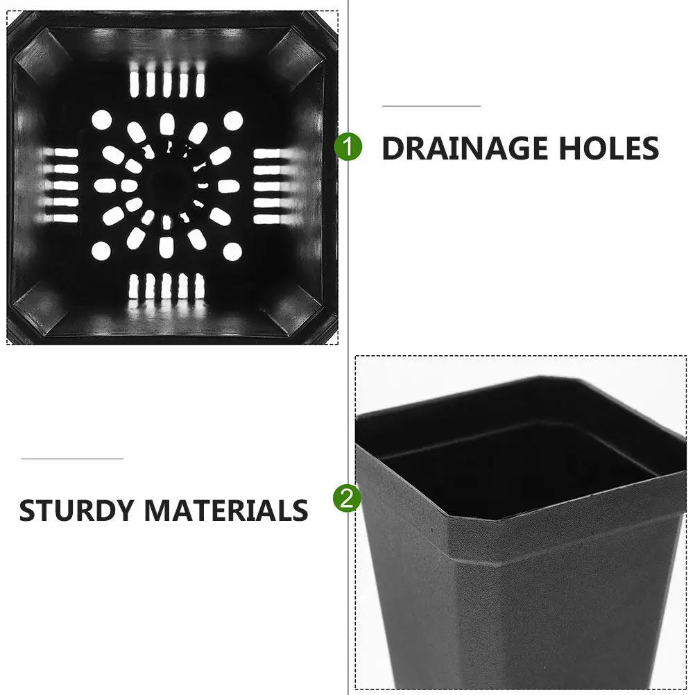 20Pcs Nursery Pots Plastic Seedling Pots with Drainage Holes Lightweight Planters for Garden Home Balcony Indoor Plant Supplies