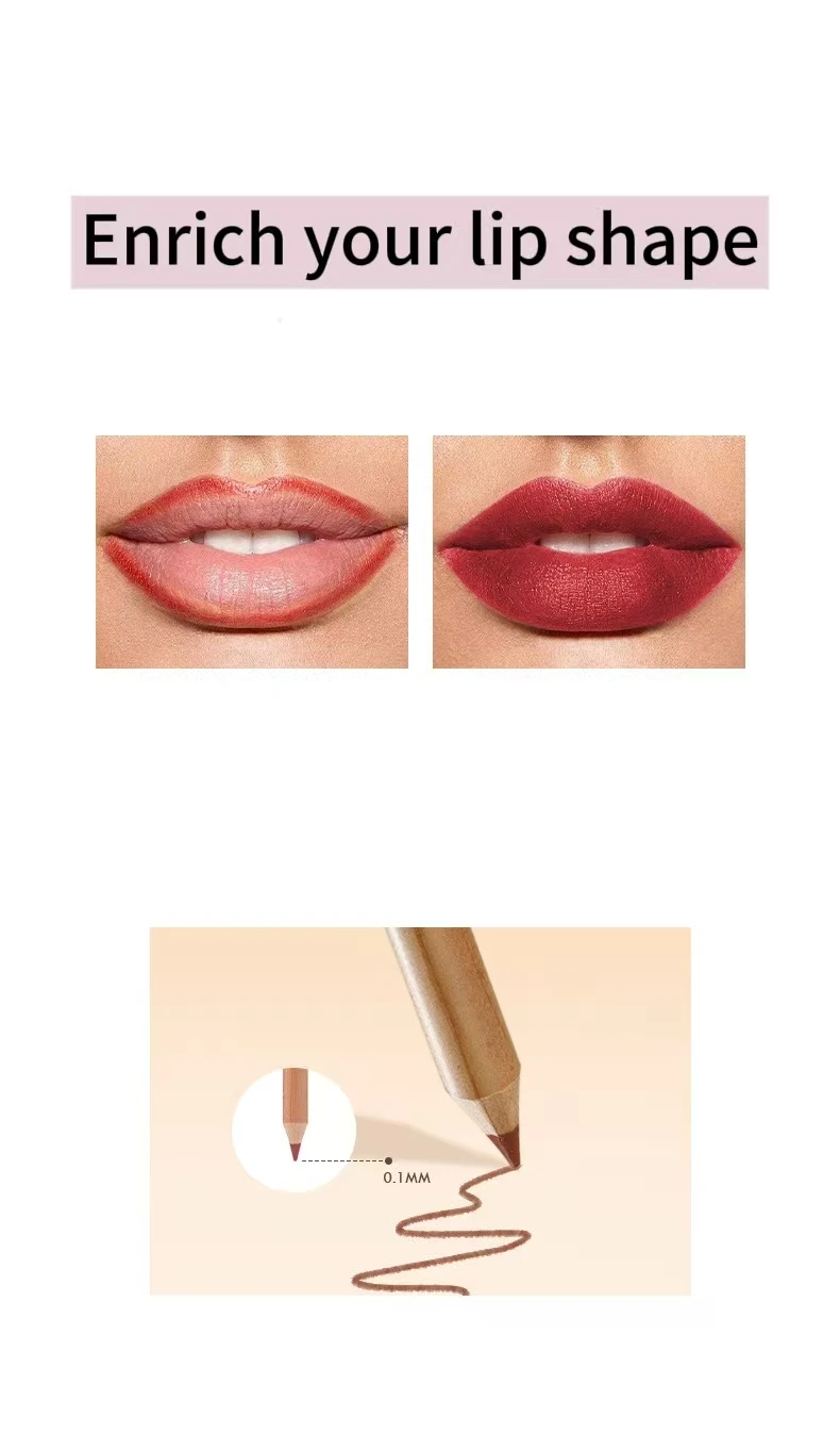 مجموعة أقلام تحديد الشفاه، بطانة دقيقة عديمة الوزن مع نسيج فائق النعومة وقابل للمزج وغير لامع #4