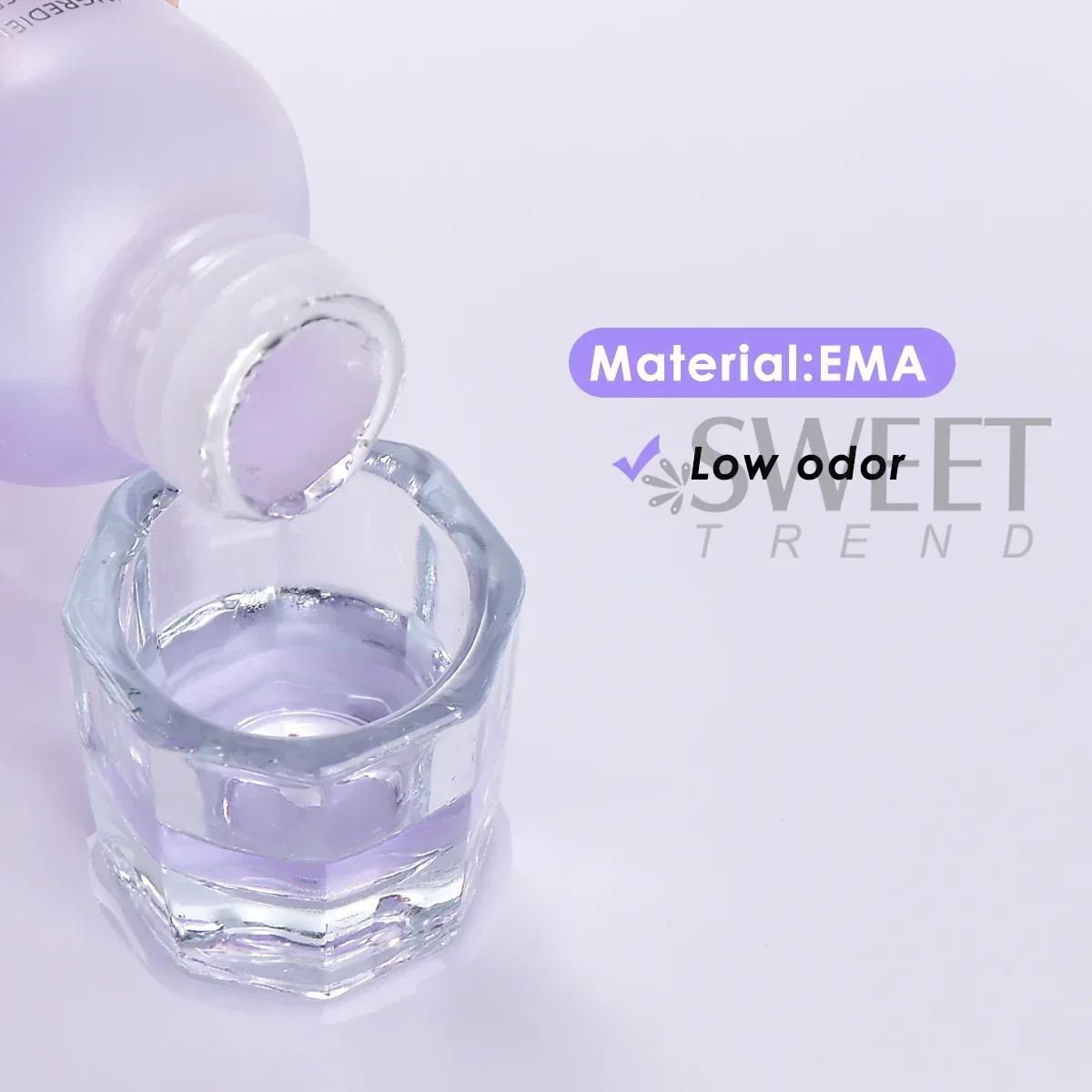 Líquido monomero acrílico de 60ml para uñas, herramienta de extensión hipoalergénica de bajo olor, líquido de cristal, suministros de manicura profesionales para salón