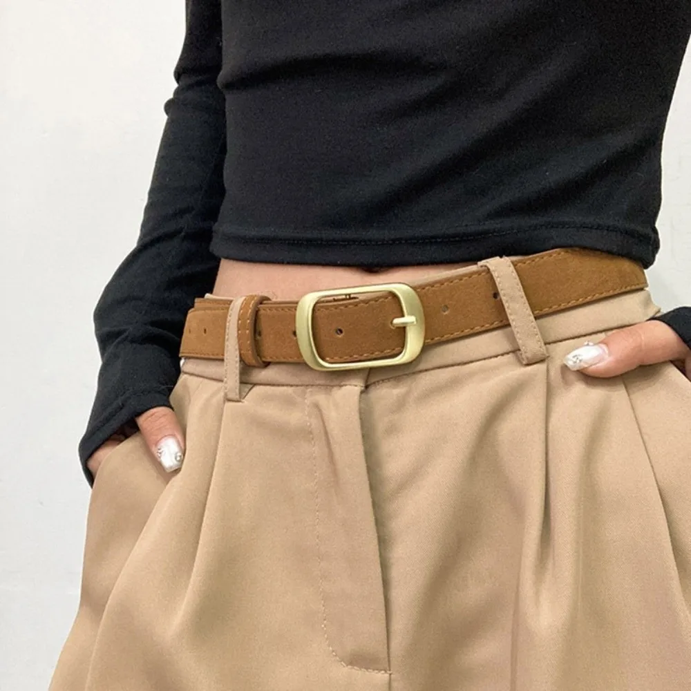 

Модный ремень из замши с пряжкой, роскошный дизайн, повседневный женский пояс, универсальный широкий ремень для декора пальто и юбок