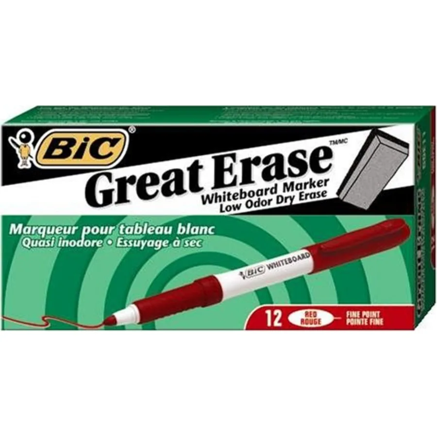 

Great Erase Whiteboard Marker Fine Point Red 12 Dry Erase Markers 3 Packages of 12 Dry Erase Markers