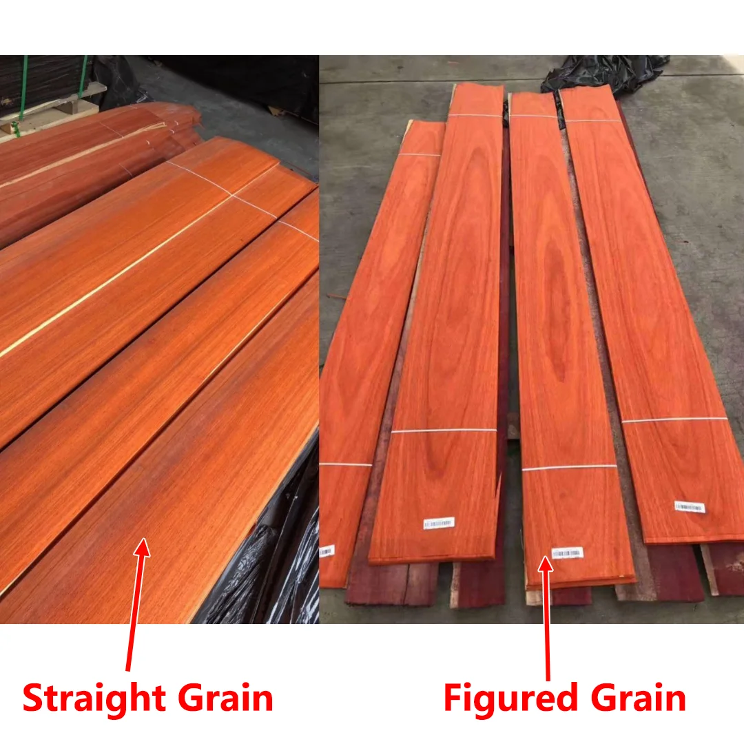 0.5 مللي متر سميكة الطبيعية الأفريقية Padauk قشرة الخشب الأحمر DIY بها بنفسك الحرف اليدوية سيارة الداخلية المتكلم صفائح سطحية الزخرفية (خشب الورد) #1