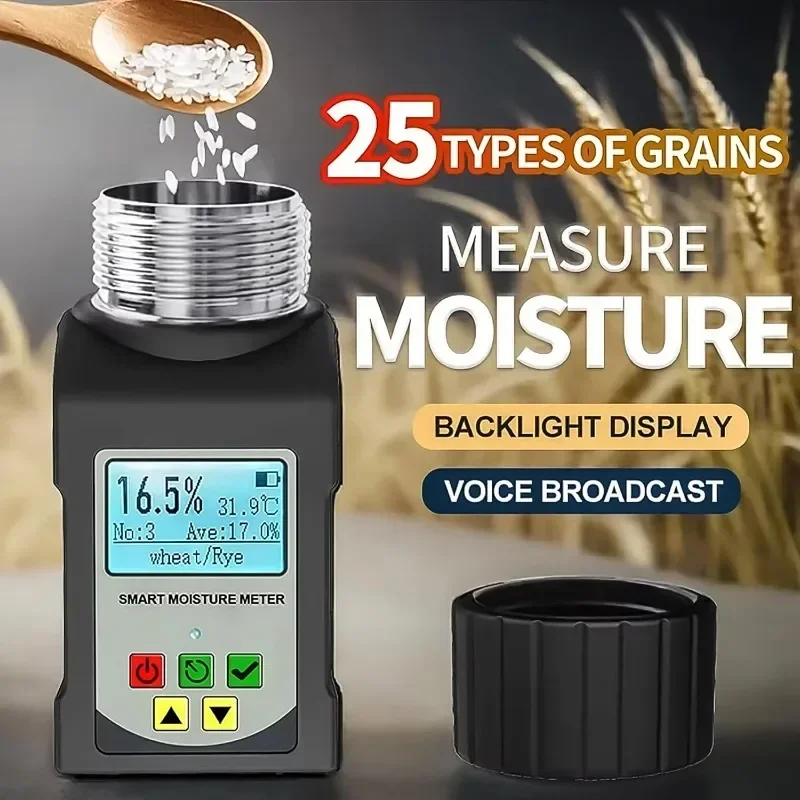 Grains Smart Moisture Tester Digital Display Wheat Soybean Coffee Bean Peanut Moisture Analyze