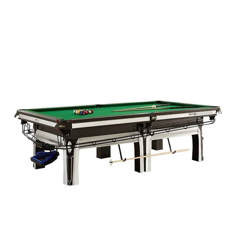 Standard Type Black Eight-Player Billiard Table Chinese Style Green Stone Competition Grade Adult Snooker Pool Green Billiard
