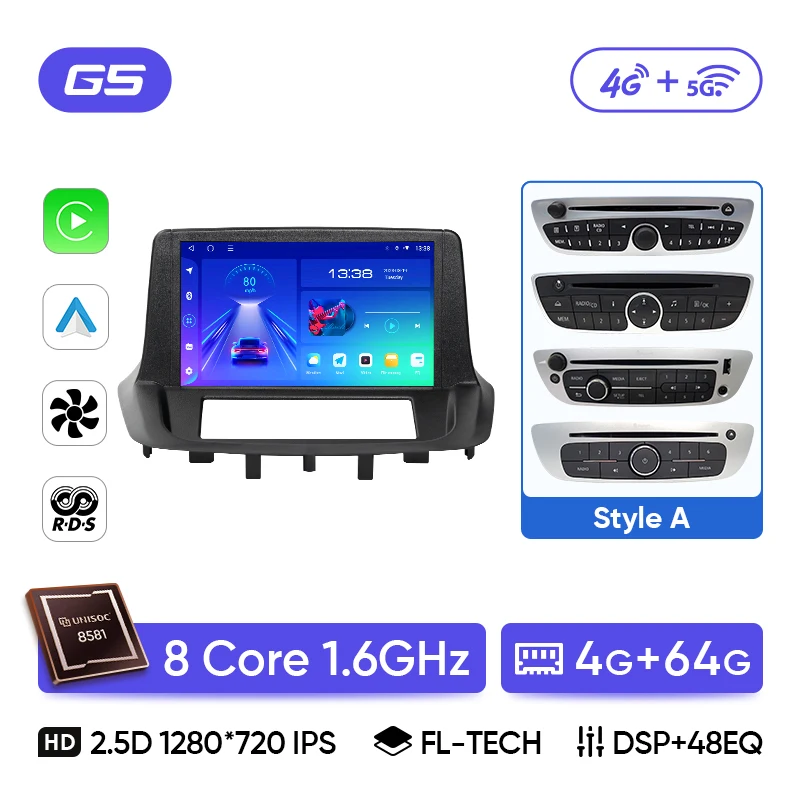 Ainavi autoradio multimediasysteem voor Renault Megane 3 RS Fluence Samsung SM3 2008 2010 2014 Android Auto draadloze Carplay DSP 4G