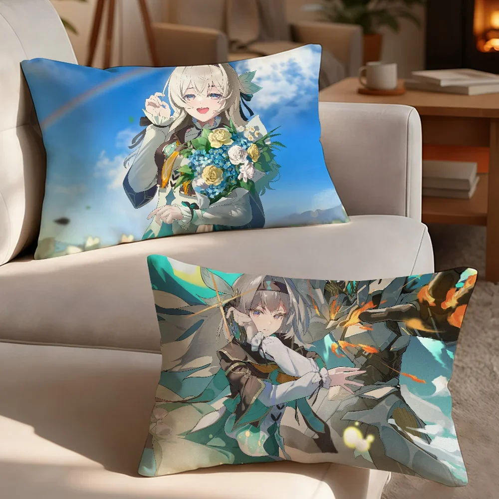 Firefly Honkai Star Rail Game cushion cover Breathable Washable Decor Shell Pillowcase Zipper Sofa Office Lumbar Decoration