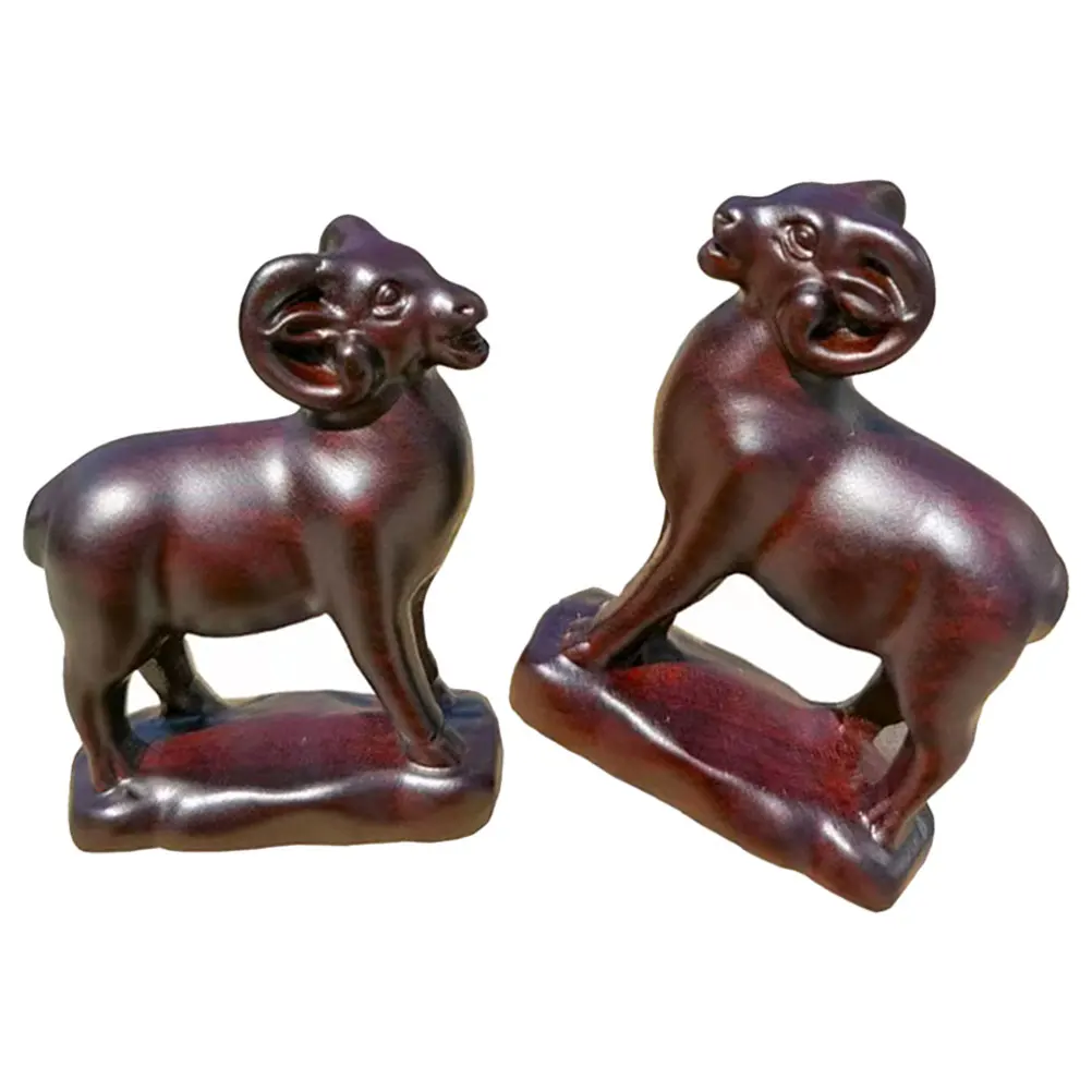 

2pcs Statue Sculpture Ornament Home Office Desktop Decor Animal Shelf Bar Cafe Decoration Sculpture Wood Craft Adornment Living