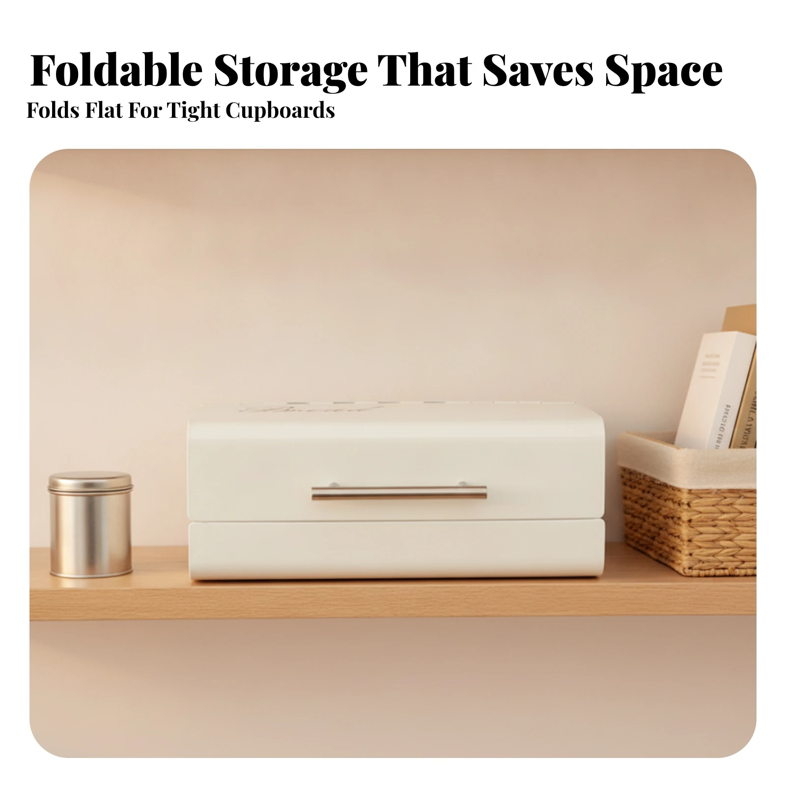 Bread Box with Hinged Lid Lid Multipurpose Metal Storage Box with Hinged Lid Container Sturdy for Kitchen, Pantry