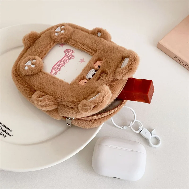 3 Inch Small Card Cartoon Animal Plush Card Holder Hanging Postcard Collectible Card Protector Idol Photo Card Photocards Holder