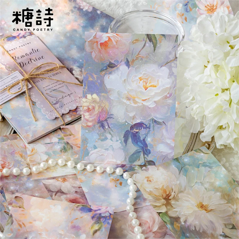 30 قطعة من أوراق الزهور العتيقة - أوراق خلفية كرافت بيضاء للمجلة وسجلات القصاصات