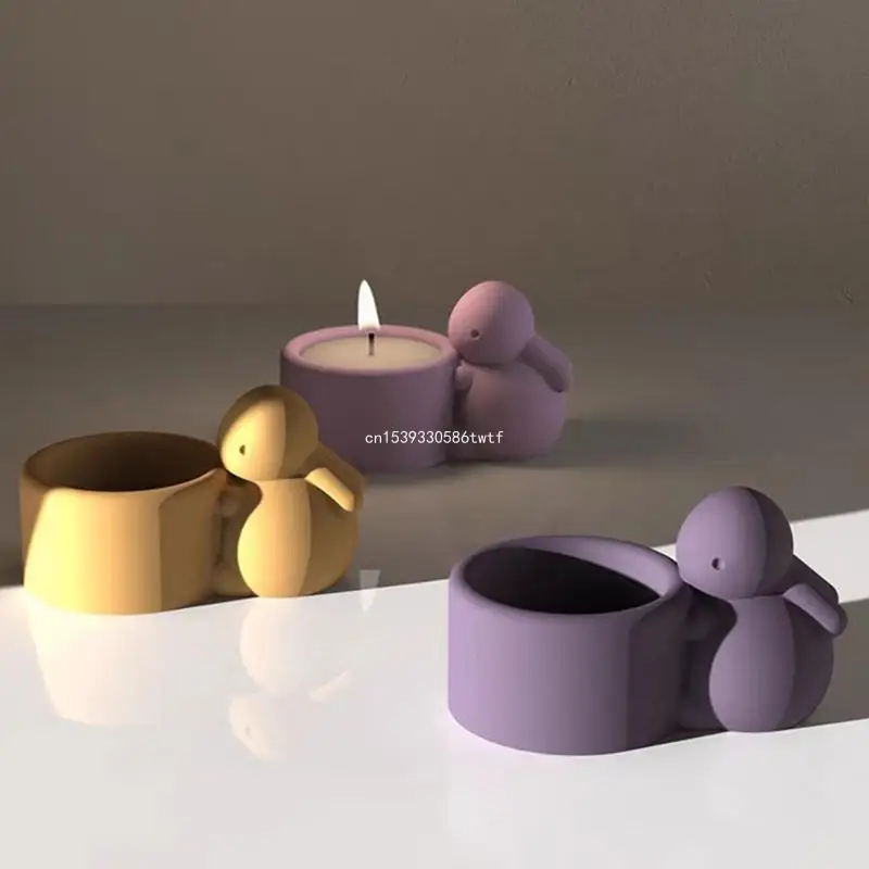 

Cartoon Rabbit Holder Silicone Mold Candlestick Mould DIY Ornament Tool Dropship