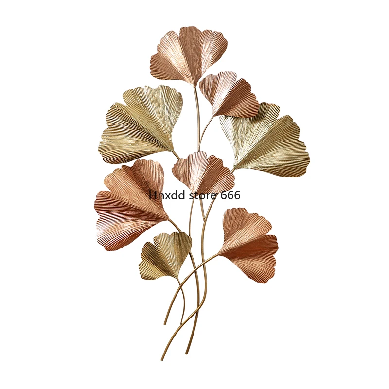 Ginkgo biloba wall decoration wall hanging home light luxury three-dimensional pendant entrance gold wall decoration