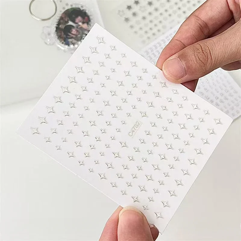 Silberne Sternaufkleber DIY Scrapbooking Journal Album Deko-Sticker Ästhetische Buchstaben Starburst-Aufkleber Kawaii Koreanisches Schreibwaren-Set – Detail 8