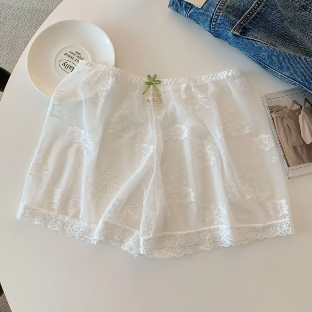 

Breathable Anti-chafing Lace Slip Shorts Seamless Embroidered Liner Shorts Loose Safety Shorts Innerwear