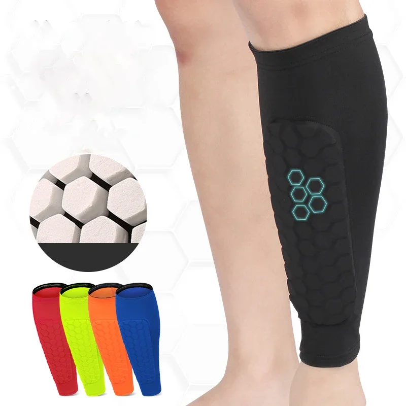 2Pcs Sports Honeycomb Legging Covers Shin Guard Pad Running Calf Protective Gear Shield Sleeves Leg Support Guard Men Women Kids