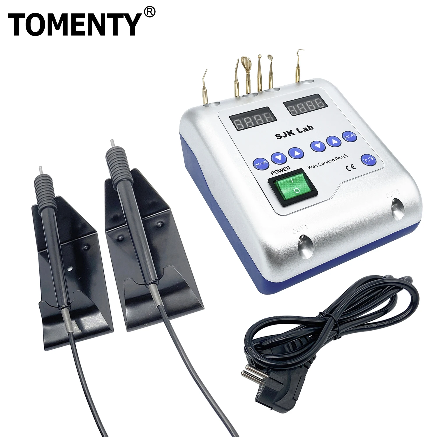 

TOMENTY Electric Wax Knife Carving Dental Lab Equipment Electric Waxer Carving Knife Contain 6 Wax Tips+2 Pens Dentist Tools Set