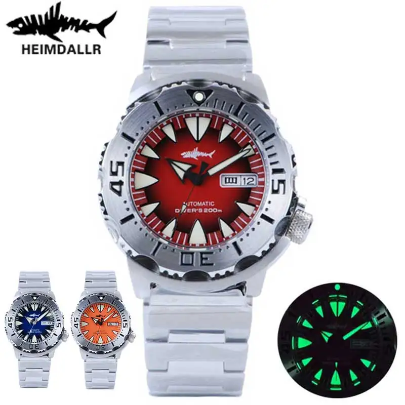 Heimdallr Monster Men\'s Diving Watch NH36A Automatic Movement Watch Sapphire Crystal 20Bar Waterproof Mechanical Watches Men