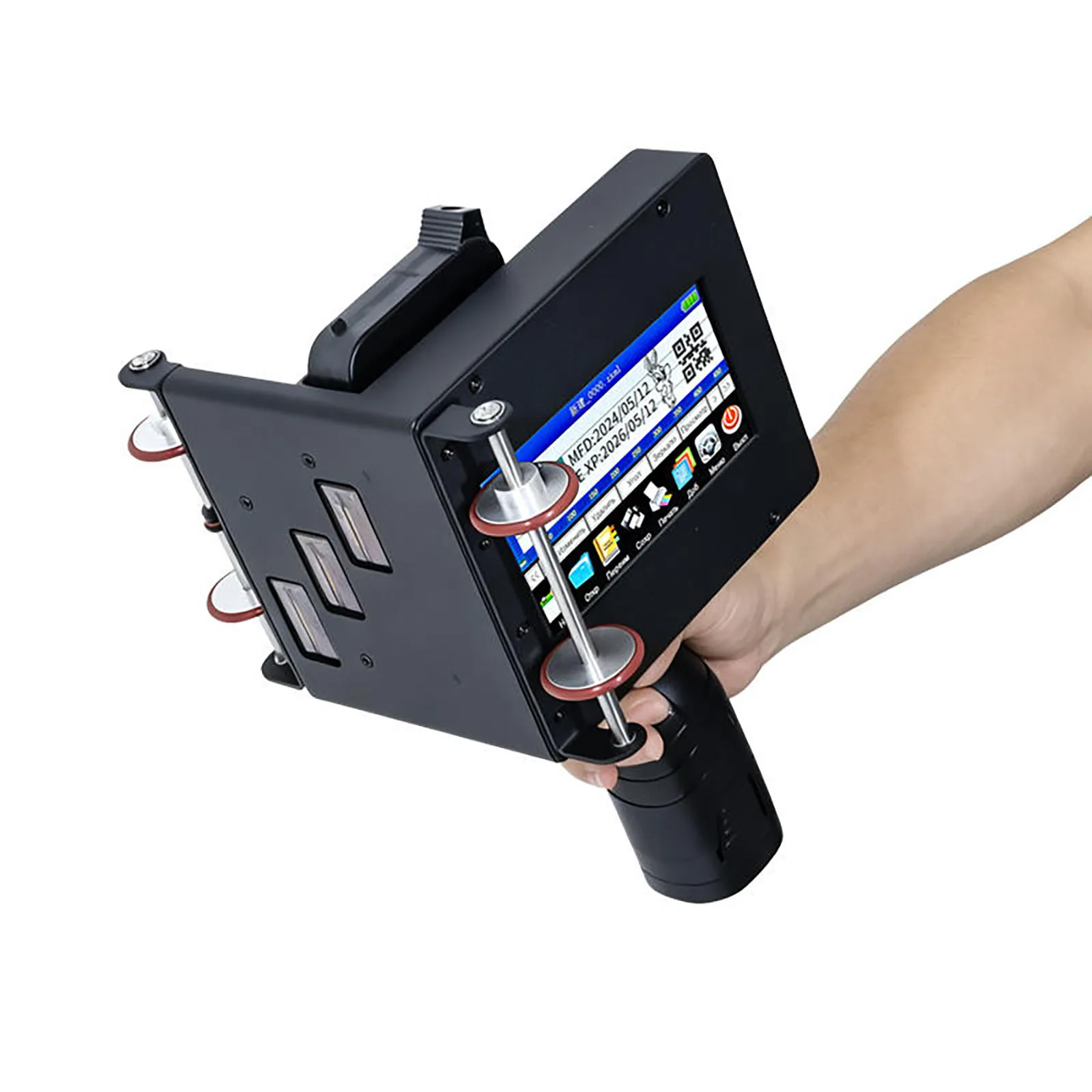 ZM-P762 Handheld Pipe Inkjet Printer 76.4mm TIJ Coding Machine Quick Dry Ink for PVC PE Pipe Tube Cable Batch Date Code Marking