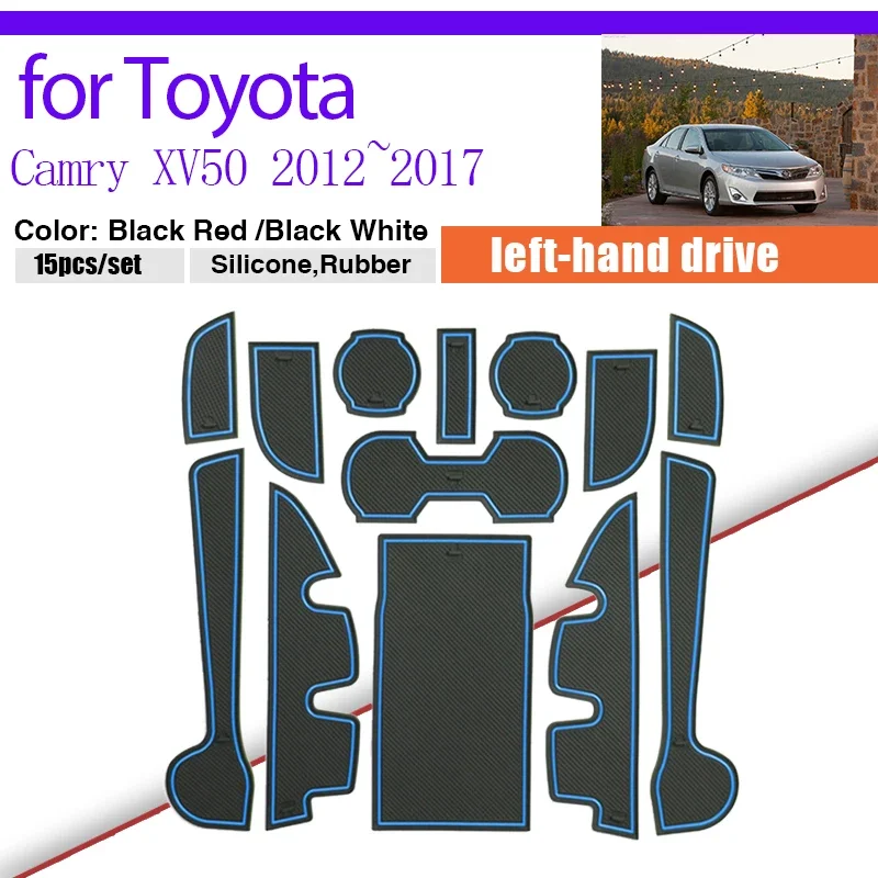 

Door Groove Dust-proof Pad for Toyota Camry XV50 Altis 2012~2017 2013 Rubber Mat Cup Storage Gate Slot Inner Sticker Auto Part