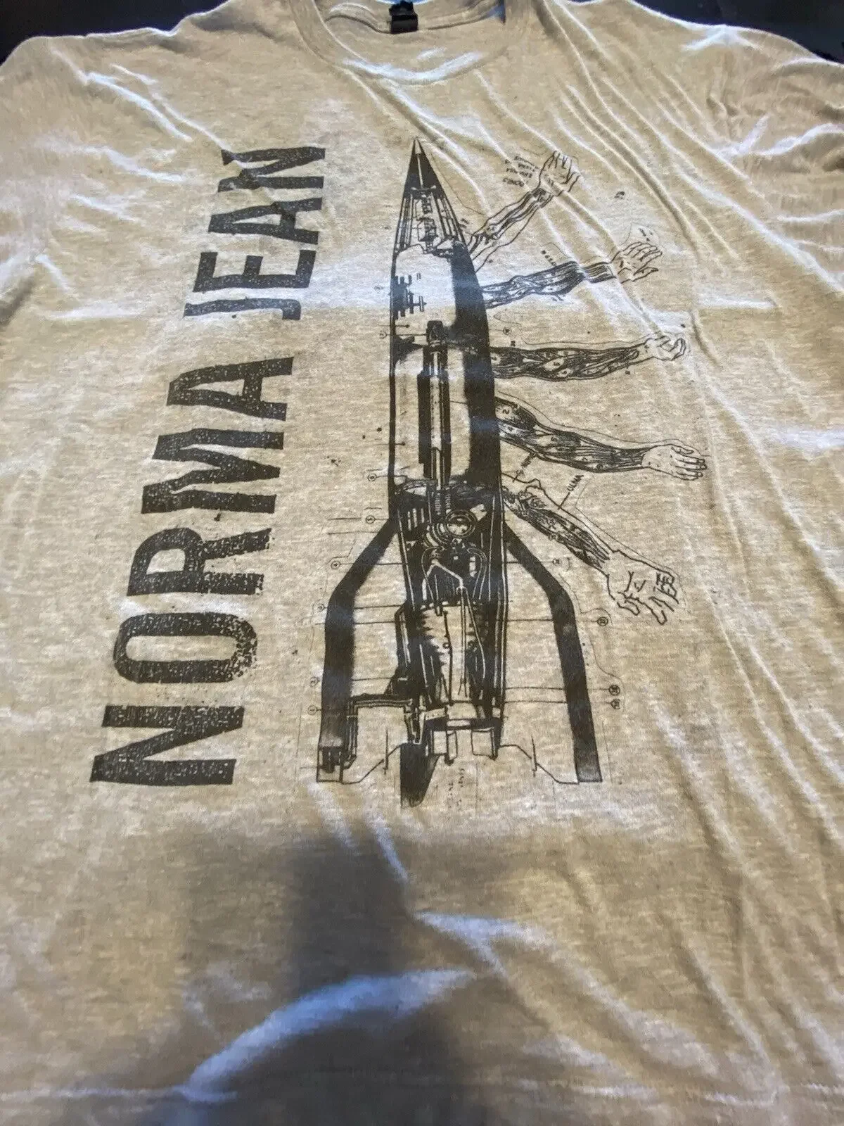 Norma Jean camiseta XL Tultex gris Hardcore Metalcore Original raro