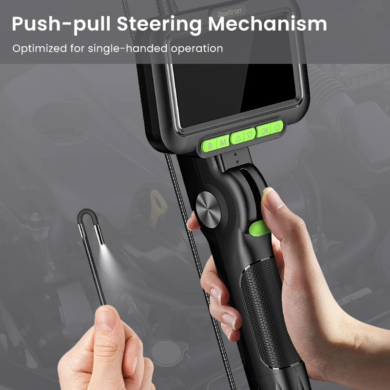 Professional Rotation Camera Endoscope 1920*1080 2-Way Articulating Borescope 5''screen 3.9MM Lens Articulating Snake Camera LED