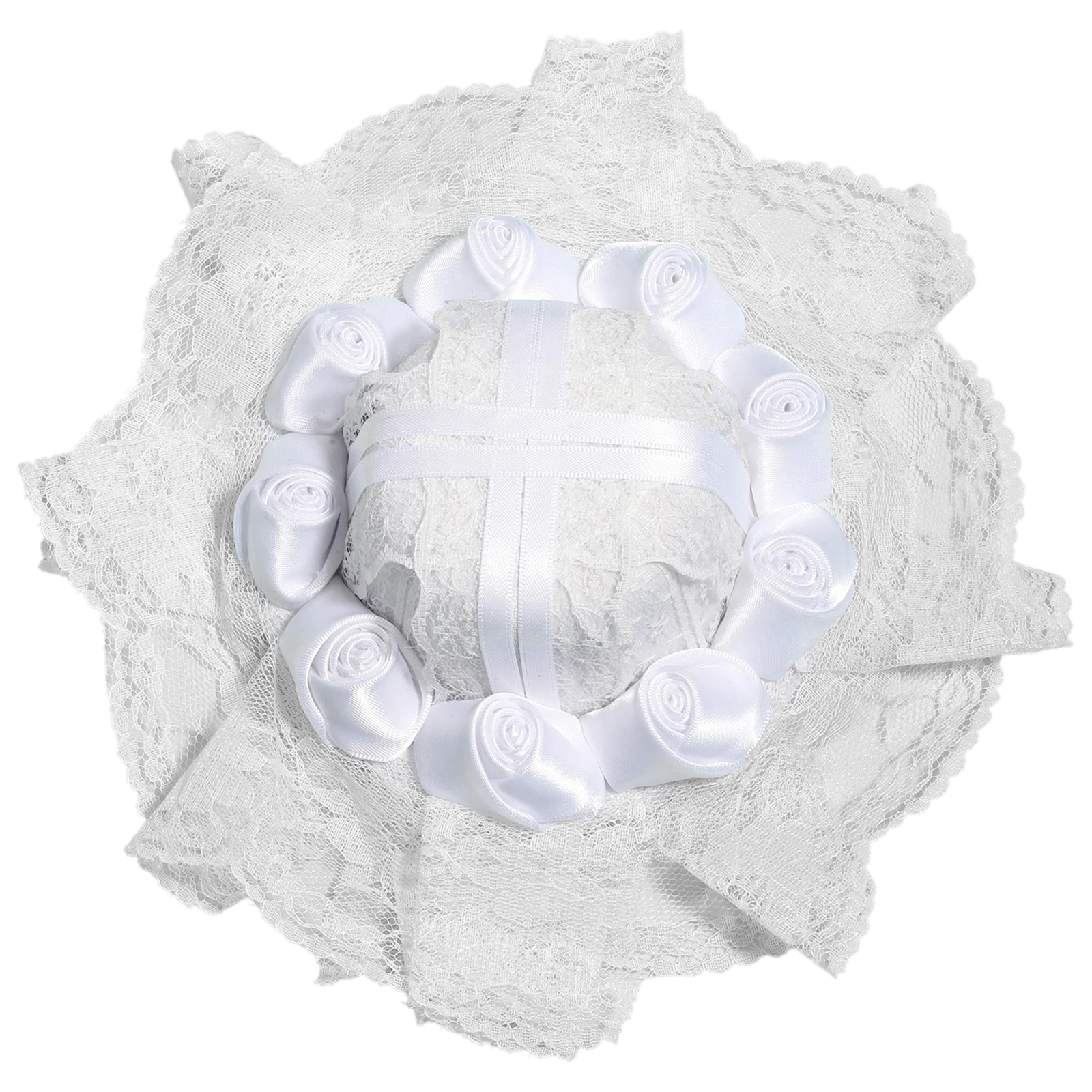 

Black/White Lolita Headdress Fascinator Hat Gothic Lace Rose Top Hat Hairpin Hair Clip for Halloween Masquerade Hair Accessories