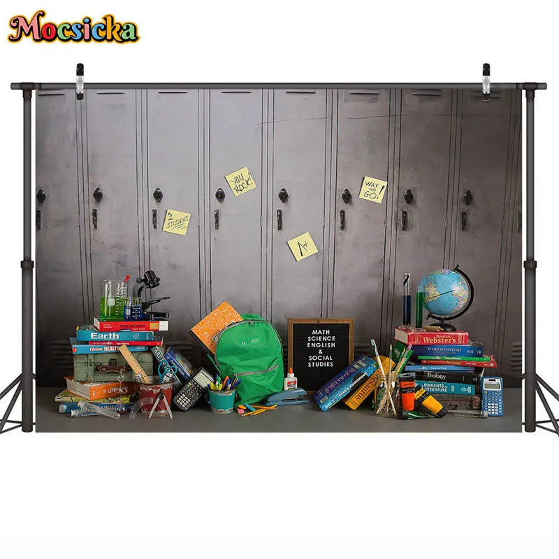 School Lockers Backdrops For Photography Back to School Photocall Children Students Portraits Photo Backgrounds Studio Props